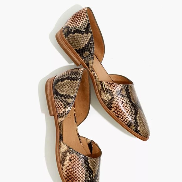 Madewell Leather Snakeskin Flats - Picture 3 of 5